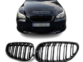 Bmw E60 E61 dvigubos grotelės, blizgios juodos