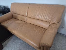 Kokybiška, pilnai natūralios odos sofa