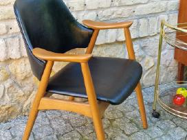 Vintažinis mid century bukmedžio masyvo krėslas
