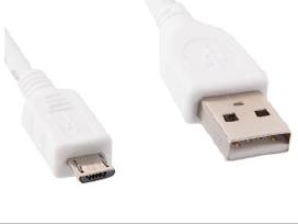 Naujas iš Usb A į micro usb baltas laidas 80cm