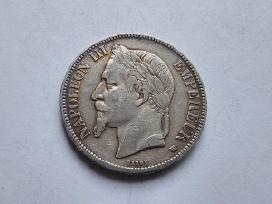 1868 5 frankai Napoleonas Prancuzija
