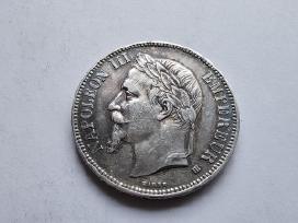 1868 5 frankai Napoleonas Prancuzija