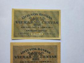 1 centas 1922m bankinio stovio + kopija