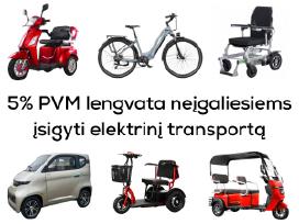 5% PVM lengvata dviračiams, skuteriams, vežimėliam