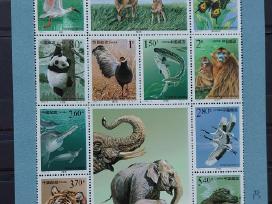 Kinija 2000 fauna, švarus,lapelis,michel 3115-3124