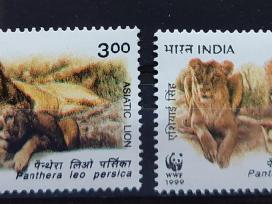 Indija 1999 Wwf liūtai, švarus,michel 1704-1707