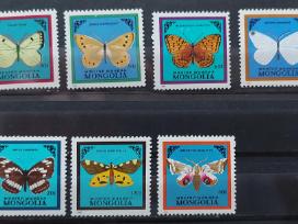 Mongolija 1986 drugeliai,švarūs Michel, 1776-1782
