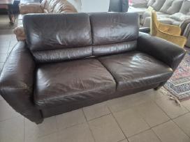 Akcija!natūralios odos sofa lova su čiužiniu.