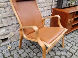 Vintažinis mid century autorinis odinis fotelis