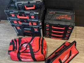 Nauji Milwaukee irankiai, dezes packout, dynacase
