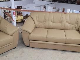 Nauji Odiniai Baldai Sofa - lova ir Fotelis
