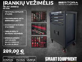 Įrankių Vežimėlis 3 stalčių 136 vnt įrankių