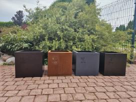 Corten, dažyti metaliniai vazonai