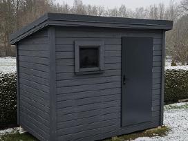 Medinis lauko sandėliukas 2x3m antracito spalva