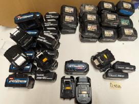 Baterijos Makita 18v 40v, Milwaukee 18v