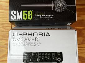Shure Sm58 mikrofonas ir garso korta