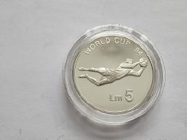 1993 5 liros Malta Proof Unc 31.47gr