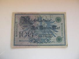 100 mark , Vokietija , 1908 žalias,raudon štampas