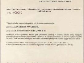 Transporto vadybininko kompetencijos pažymėjimas.