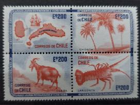 Čilė 1974 fauna, švarūs, Michel 818-821