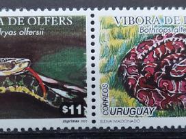 Urugvajus 2001 gyvates, švarūs, Michel 2597-2598