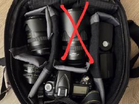 Nikon D90 su objektyvais ir kitais priedais