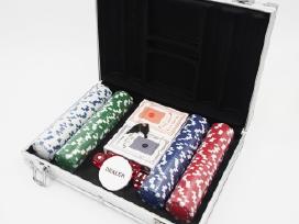 Pokerio rinkinys kortomis žetonais lagaminas Poker