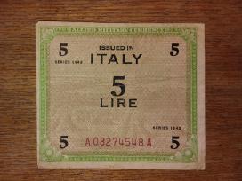 Italijos 5 liros banknotas