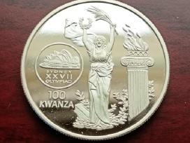 Sidabrinė Angolos 100 Kvanzų proginė moneta