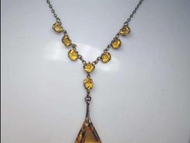 1920-1930m. Urano stiklo Art Deco vėrinys