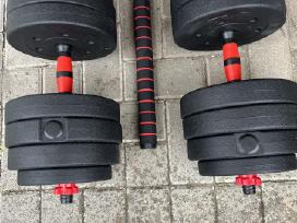 Hanteliai 2x10/2x15kg su štangos funkcija