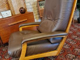 Vintažinis mid century Himolla odinis/tiko fotelis