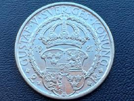 2 kronos 1921m. Švedija sidabras