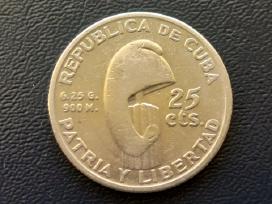 25 centavai 1953m. Kuba sidabras 900