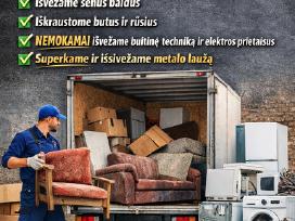 Senų baldų, šiukšlių, buitines technikos išvežimas