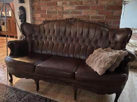 Vintažinė natūralios odos sofa