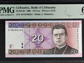 2001 metų 20 litų žemesniu numeriu