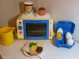 Vintažinė „fisher-price“ žaislinė orkaitė/virtuvė