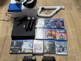 Ps4 pro 1tb + vr rinkinys + 2 pulteliai + žaidimai