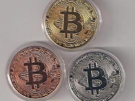 Trijų Bitcoin proginių monetų kolekcija