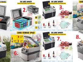 12v 24v mobilūs kompresoriniai šaldytuvai 15-55l