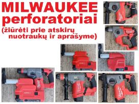 Milwaukee perforatorius is siurblys 9 modeliai