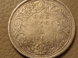 Sidabrinė 1 rupija, 1862 m. Britų Indija
