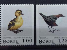Norvegija 1980 paukščiai, švarus, Michel 811-814