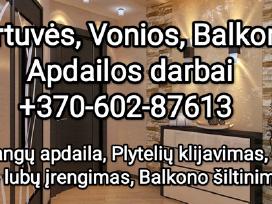 Langu apdaila Balkonu šiltinimas Plyteliu klojimas