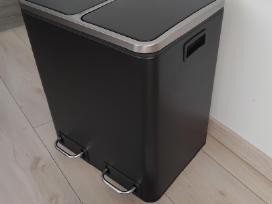 Juoda šiukšliadėžė 2x15l, metalinė