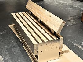 Nerūdijančio plieno suolas, 155x57x38 cm