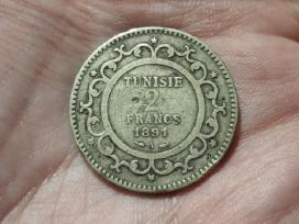 Tunisas 2 frankai 1891 sidabras