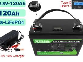 Varicore 12v Lifepo4 120ah akumuliatorius krovikli