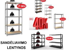 Sandėliavimo lentynos, stelažai- Super Kainos !
